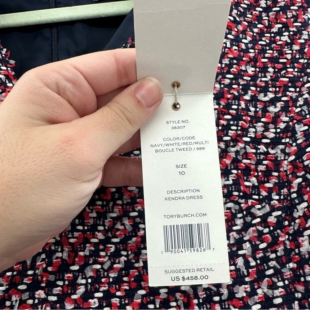 NEW Tory Burch‎ Kendra Dress Tweed Business Career Size 10 $468 Red Blue